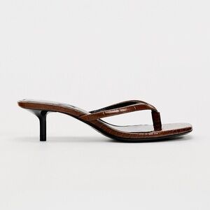 Zara Strappy Minimalist Sandal Kitten Heels
